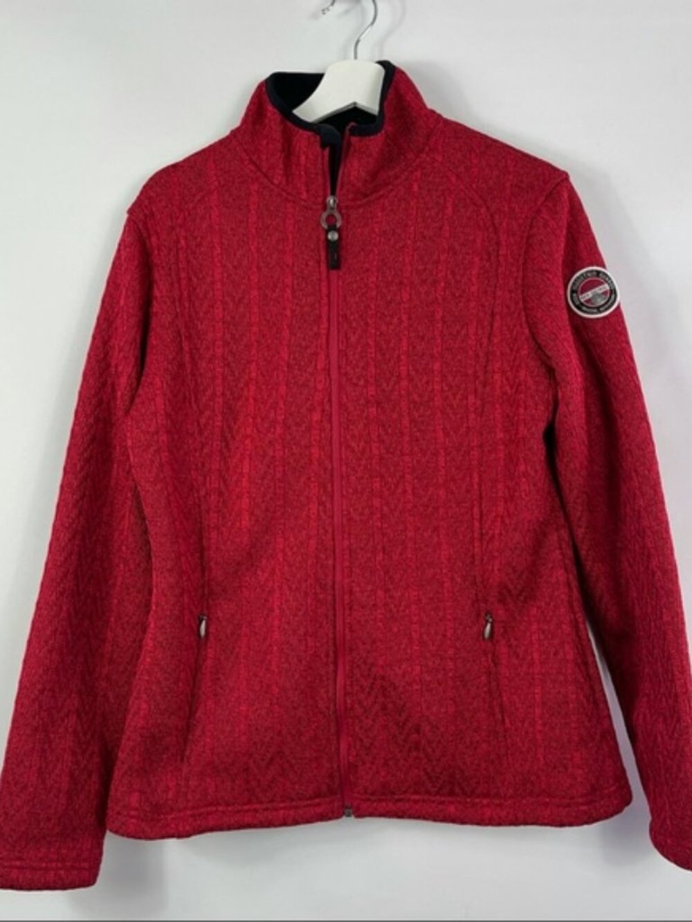 KILLTEC Fleece Full Zip Jacket in Dark Red Size 12 or Size Large Like New
